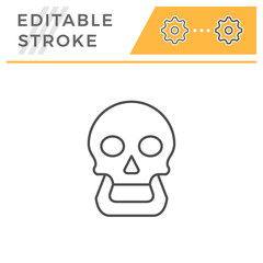 Human skull line icon