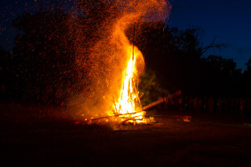 Big bonfire on festival