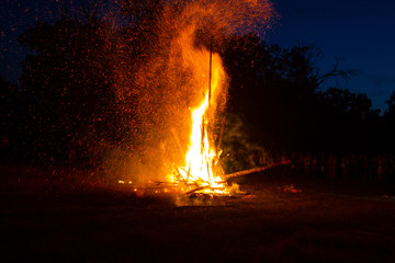 Big bonfire on festival