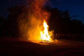 Big bonfire on festival