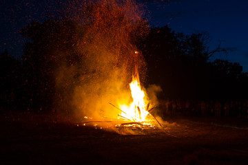 Big bonfire on festival