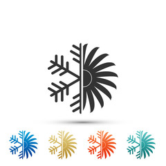 Air conditioner icon isolated on white background. Set elements in color icons. Vector Illustration