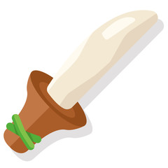 Prehistoric sword flat illustration