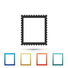 Postal stamp icon isolated on white background. Set elements in color icons. Vector Illustration