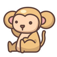 Monkey LineColor illustration