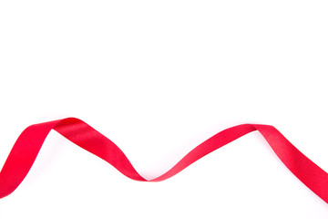 red ribbon on white background