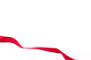 red ribbon on white background