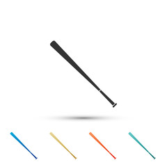 Baseball bat icon isolated on white background. Set elements in color icons. Vector Illustration