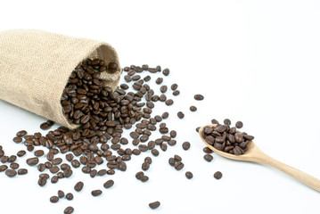 coffee beans on white background