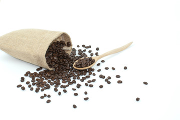 coffee beans on white background