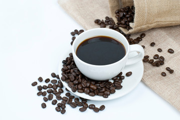 cup of coffee and beans