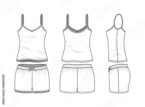 Download "Blank clothing templates of women camisole and sports ...