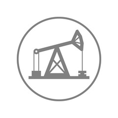 Oil pumping rig. Vector icon.