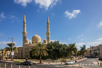 Fototapeta na wymiar Dubai, UAE: Jumeirah mosque in United Arab Emirates.