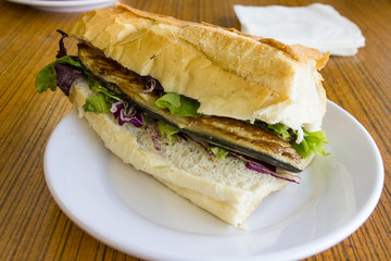 fish sandwich - traditional food in Istanbul, Turkey