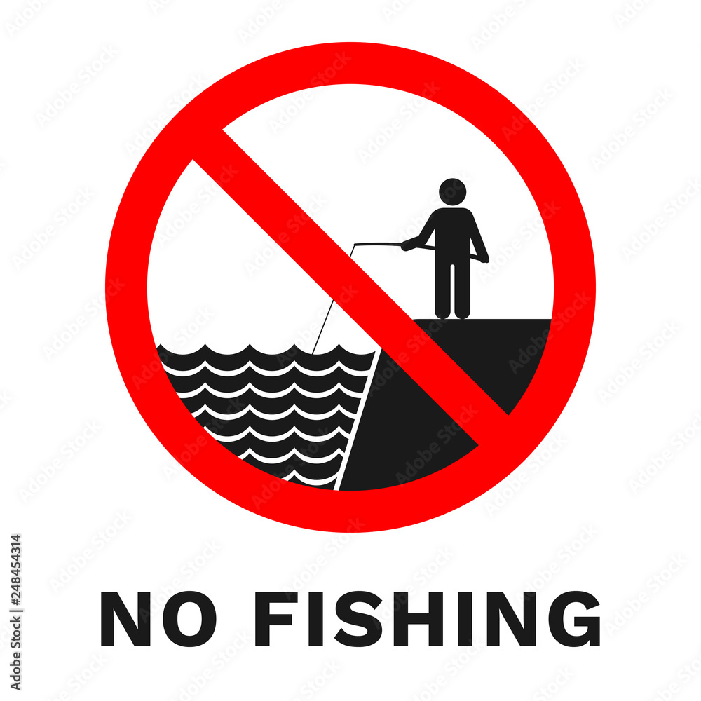 Canvas Prints NO FISHING sign. Vector.