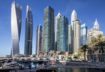 Fototapeta na wymiar Dubai, UAE. Towers in Dubai Marina.