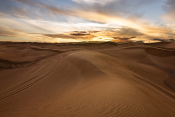 Fototapeta na wymiar Sand desert sunset view, UAE