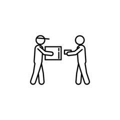 courier parcel purchase. Signs and symbols can be used for web, logo, mobile app, UI, UX