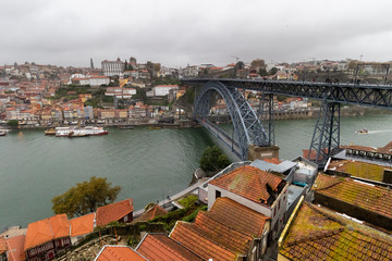 Fototapeta na wymiar Incredible Ponte da Arrábida bridge in Porto, Portugal