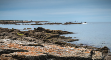 remnant of a foghorn, a semaphore and a boat anchor at Pointe du But on Yeu Island
