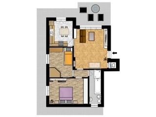 Floor plan 3D illustration