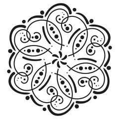 black and white round pattern. hexagonal tile