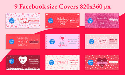 Valentines day concept banner pack