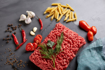 Fresh forcemeat from beef