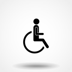 Disabled Icon vector. Simple flat symbol. Perfect Black pictogram illustration on white background.