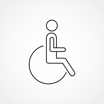Disabled icon. Trendy modern flat linear vector Disabled icon on white background from thin line Insurance collectionoutline. Vector illustration