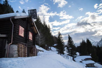 Abandoned village of Gumegna in winter, Switzerland