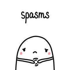 Spasms hand drawn illustration cute marshmallow with rotavirus symptoms
