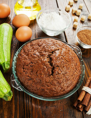 Zucchini cake with cocoa powder