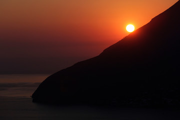 Lipari, Blick auf Salina, Sonnenuntergang, Liparische Inseln, Sizilien, Italien, < english> Lipari,...