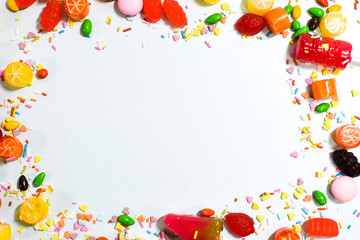 아름답고 다채로운 색의 사탕들