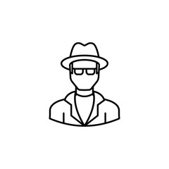 avatar detective outline icon. Signs and symbols can be used for web logo mobile app UI UX
