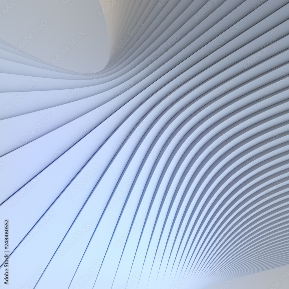 Aufkleber white stripe pattern futuristic background. 3d render illustration
