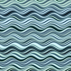 Blue colored horizontal Wavy Background. Dynamic Effect. Design Template. Modern Pattern. 3d rendering