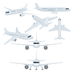 Vector Set of Flat Planes Illustrations.
