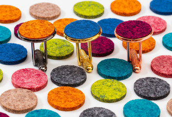 cufflinks and color circle textile