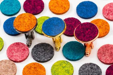 cufflinks and color circle textile