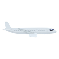 Vector Flat Airplane Illustration. Side View Civil Plane