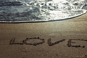 Love at Carcavelos beach, Carcavelos, Cascais, Lisbon, Portugal