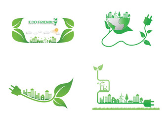 Ecology concept on earth ,Eco World environment and development concept background , infographics website design , Vector illustration