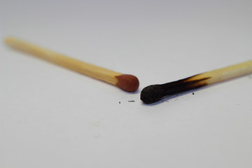 matches on white background