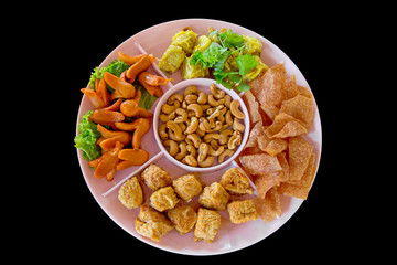 Starter set Chinese dishes in wedding receptions