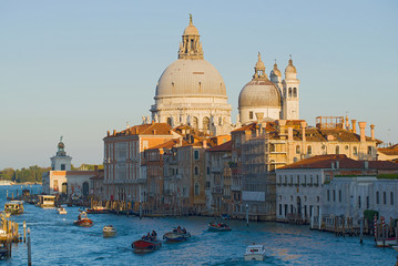 Fototapeta na wymiar View of the dome of the Cathedral of Santa Maria della Salute. Venice