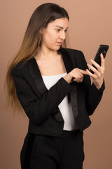 Fototapeta premium a successful business girl in a office