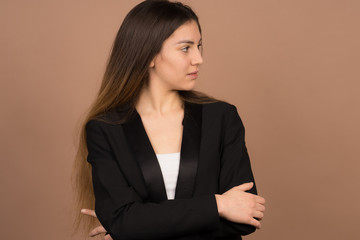 a successful business girl in a office